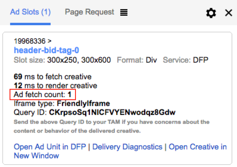 Google Publisher Console Ad fetch count Google Publisher Console Ad fetch count